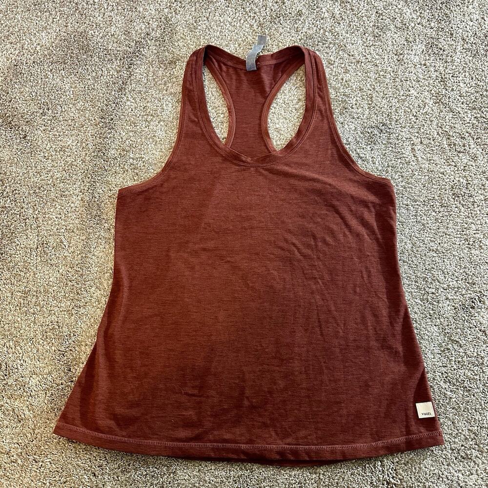 Vuori VW108 Womens Racerback Performance Tank Top L Athletic Yoga Red Orange